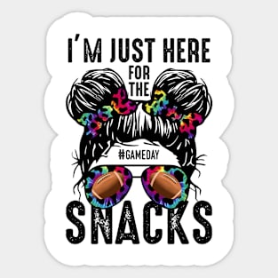 I am Just Here For The Snacks Rainbow Football Gameday Sticker